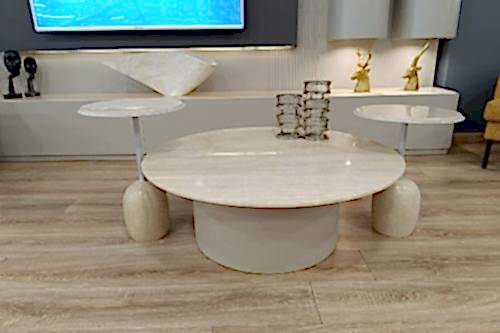 YÖN TRAVERTEN SEHPA SETT